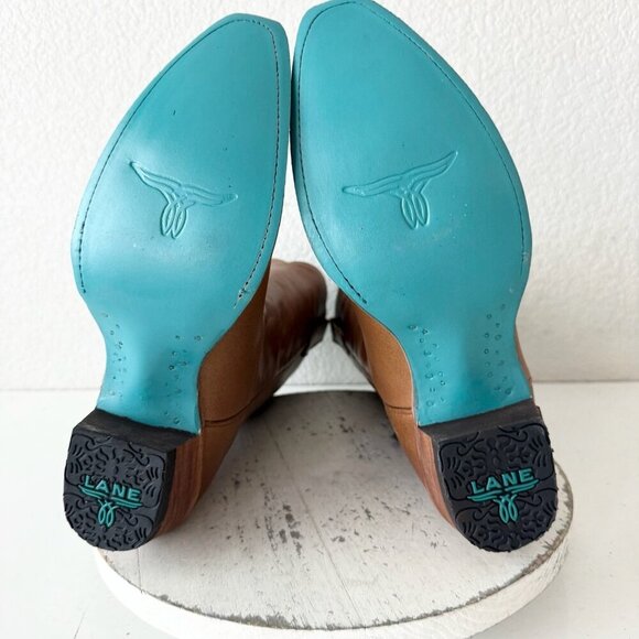 Lane EMMA JANE Womens Cowboy Boots 10 Brown Western Cowgirl Mid Calf Tall Boots - Picture 10 of 13